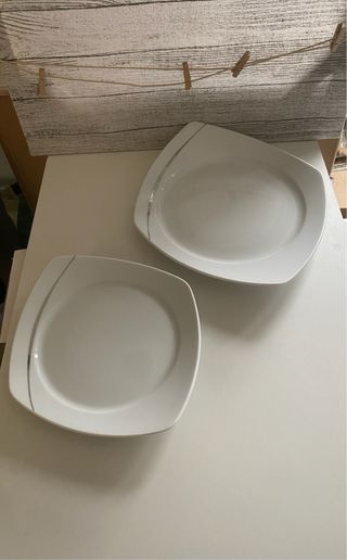 Juego de café porcelana hilo plata