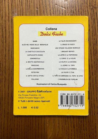 Lotto libretti “Dolci Fiabe” 2001