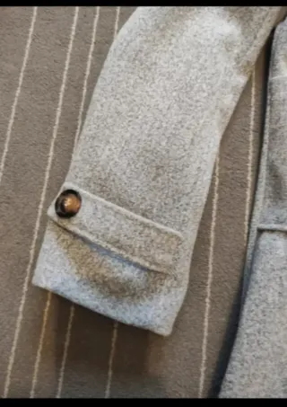 Abrigo mujer gris XXL con capucha