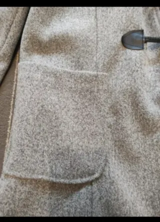 Abrigo mujer gris XXL con capucha