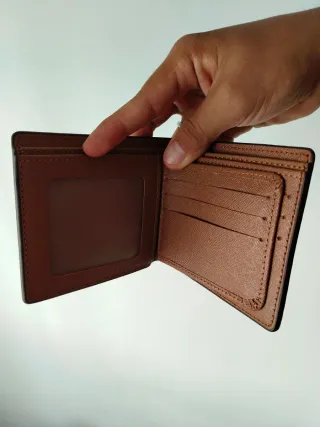 Cartera para hombre Marrón y Dorado