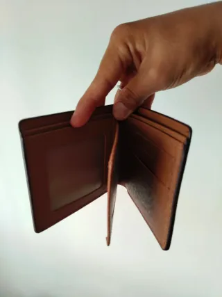 Cartera para hombre Marrón y Dorado