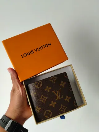 Cartera para hombre Marrón y Dorado