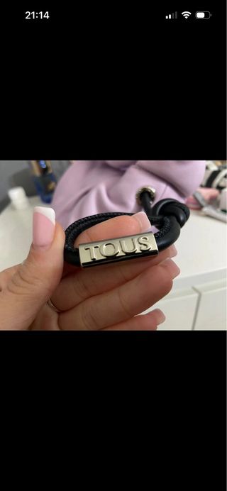 Bolso Piel Tous Morado y Negro