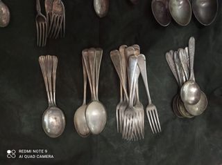 Cubiertos de plata bañada