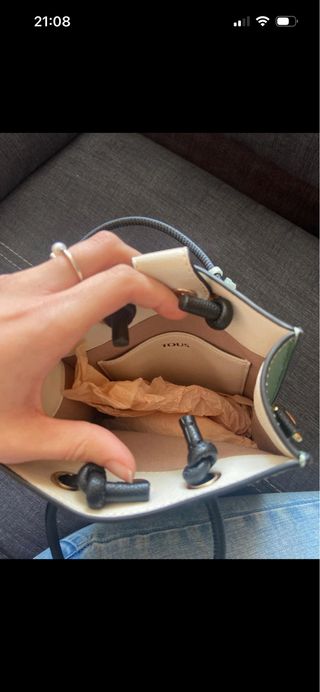 Bolso Tous verde estampado.