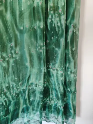 Vestido largo de gasa verde