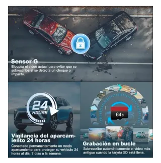 Dash Cam Coche 4K Delantero y Trasero