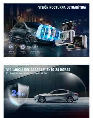 Dash Cam Coche 4K Delantero y Trasero