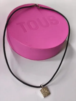 Colgante Tous Plata y Cordón Negro