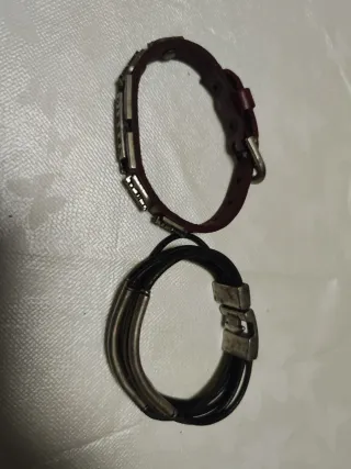 Pulsera Diesel Roja y Plateada