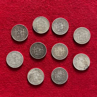 LOTE x10 Duros (5 Pesetas) Plata - Varias Fechas