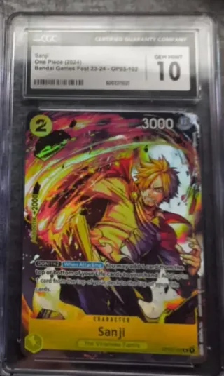 Carta Sanji One Piece OP03-102 CGC 10 Gem Mint