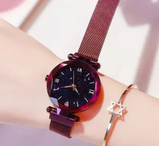 Reloj de Lujo Mujer Dorado y Morado