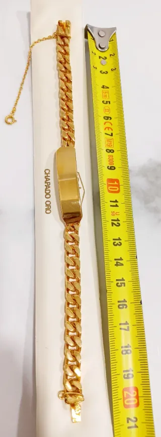 Pulsera esclava eslabones chapado oro