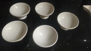 Tazas vino Ribeiro porcelana blanca