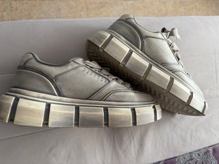 Zapatillas juveniles plataforma beige/gris