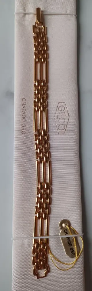 Pulsera Gilco eslabones chapado oro.