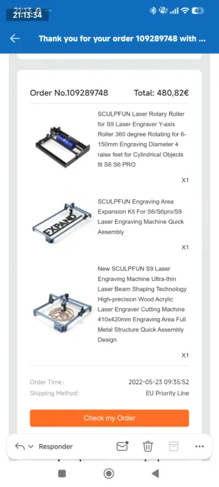 Sculpfun S9 Láser con Expansor y Rotatorio y bomba