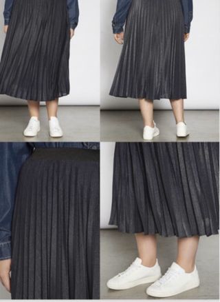 Falda plisada gris Marina Rinaldi