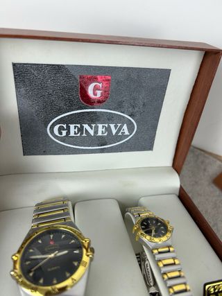 Estuche 2 Relojes Geneva Oro y Plata