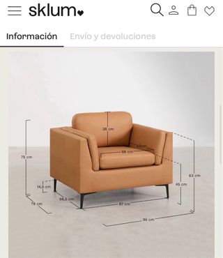 Conjunto sofá sklum 2 plazas + 2 sillones