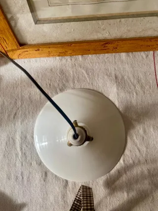 Lámpara Colgante Vintage Cristal Opalino