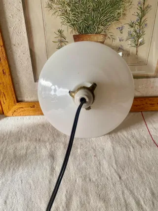 Lámpara Colgante Vintage Cristal Opalino