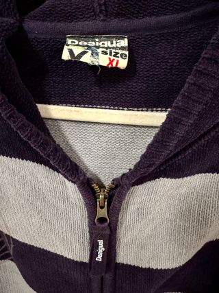 Chaqueta Desigual Talla XL Rayas Morado/Gris