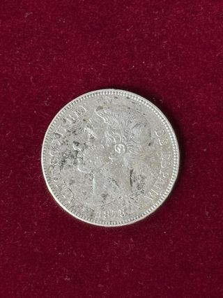 5 Pesetas Plata 1875 Alfonso XII