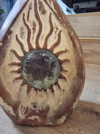 Jarrón Decorativo Sol Terracota y Cristal