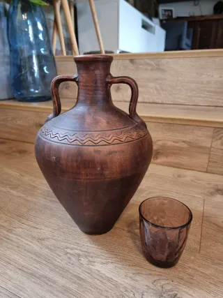 Jarrón Decorativo Sol Terracota y Cristal