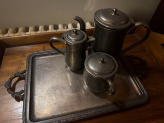 Juego de té antiguo de plata