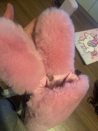 Bolso peluche niña rosa