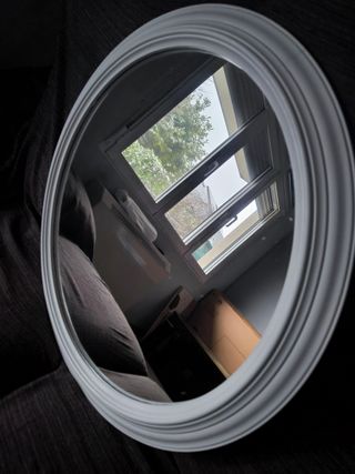 Espejo Redondo Vintage Blanco Madera