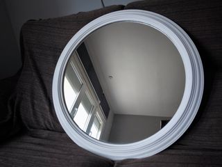 Espejo Redondo Vintage Blanco Madera