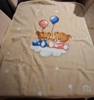 Manta de cuna con ositos y globos