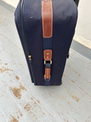 Maleta Nobuck mediana azul marino