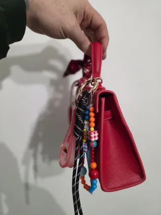 Borsa donna rossa con charms