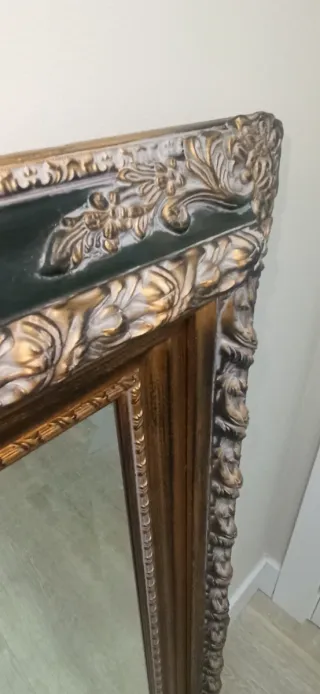 Espejo Marco Madera Dorado Negro