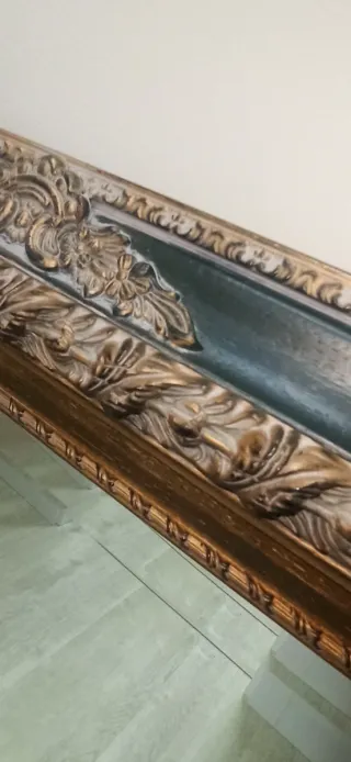 Espejo Marco Madera Dorado Negro