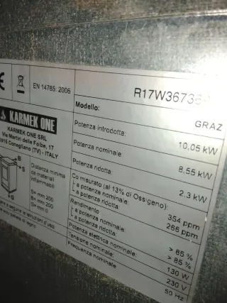 Estufa de pellets roja