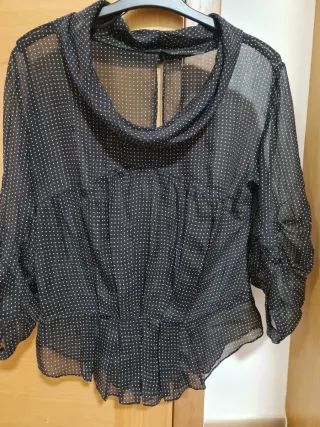 Blusa Zara gasa lunares M