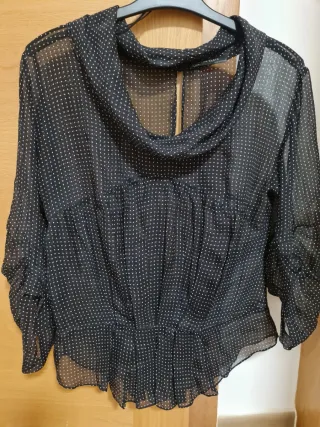 Blusa Zara gasa lunares M