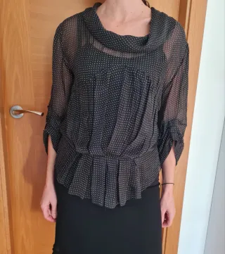 Blusa Zara gasa lunares M