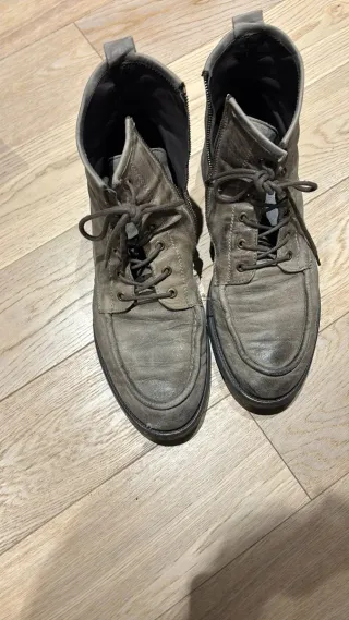 Stivaletti uomo pelle marrone/grigio