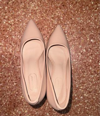 Tacones beige/rosa mujer