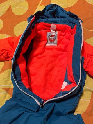 Mono de nieve infantil naranja y azul Talla 3 años