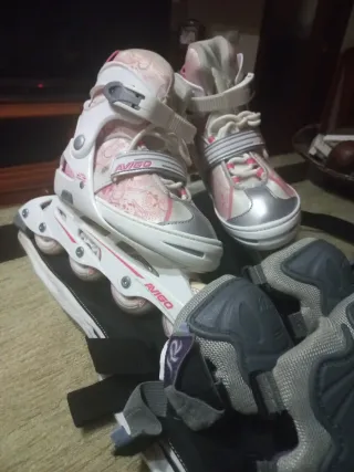Patines ajustables Talla 36-40 + Protecciones