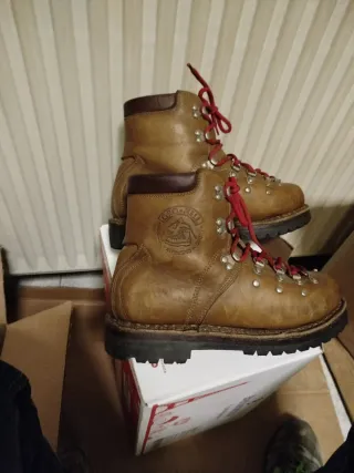 Scarponi Gronell Vintage Pelle Marrone Tg 40